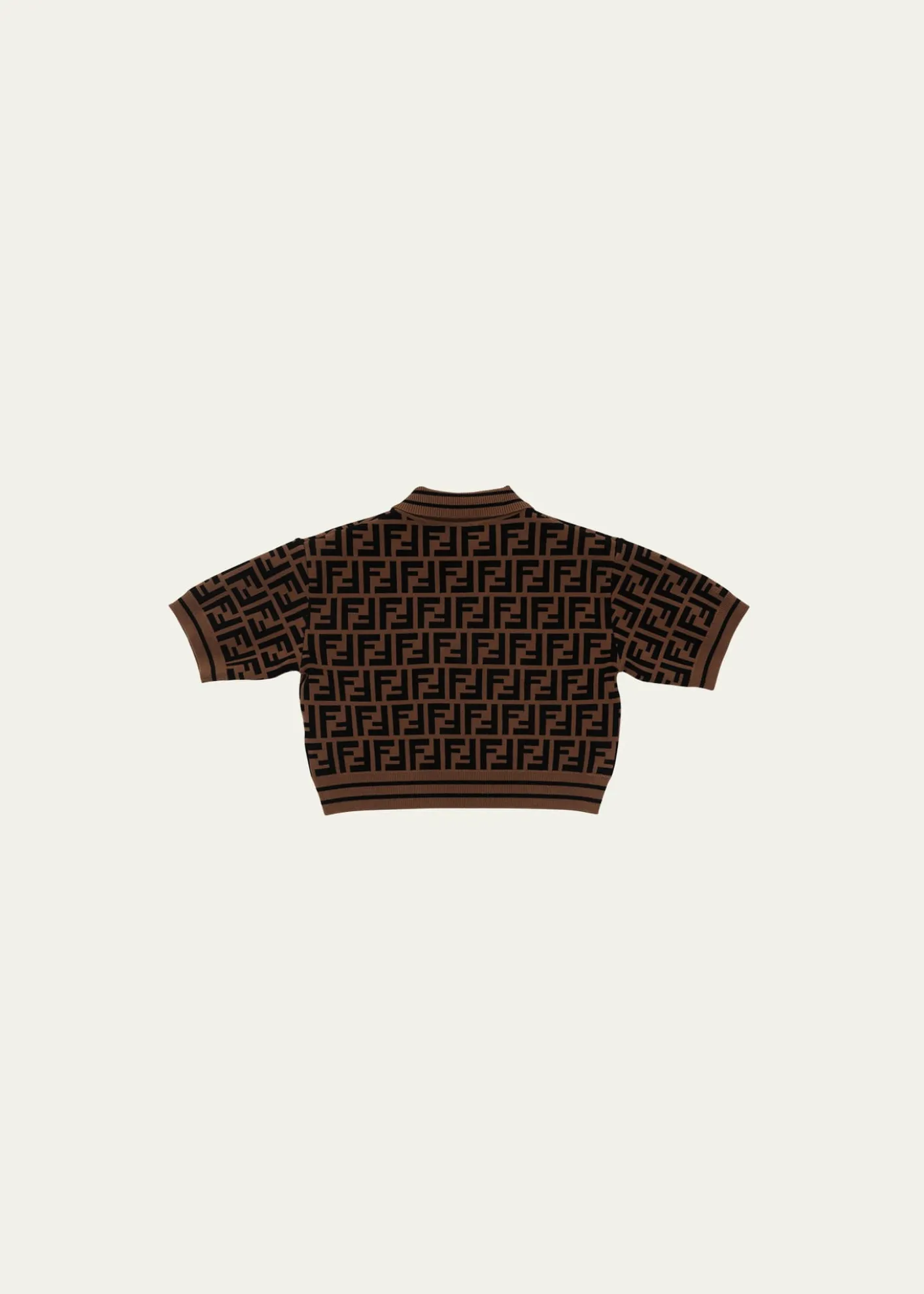 Fendi Girl's Monogram-Print Polo Shirt, Size 8-14