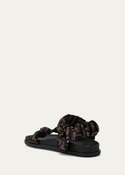 Fendi Girl's Ruched Logo Hiking Sporty Sandals, Baby