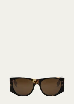 FendiBaguette Logo Acetate Oval Sunglasses