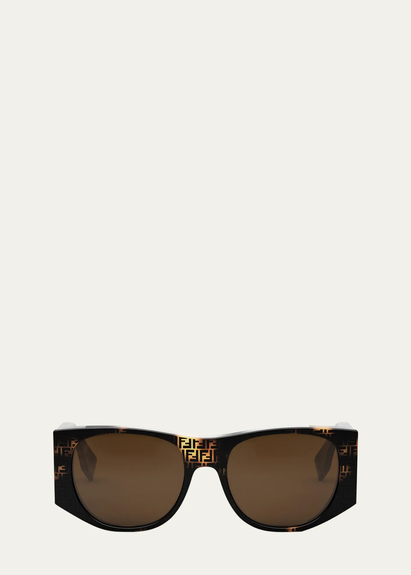 FendiBaguette Logo Acetate Oval Sunglasses