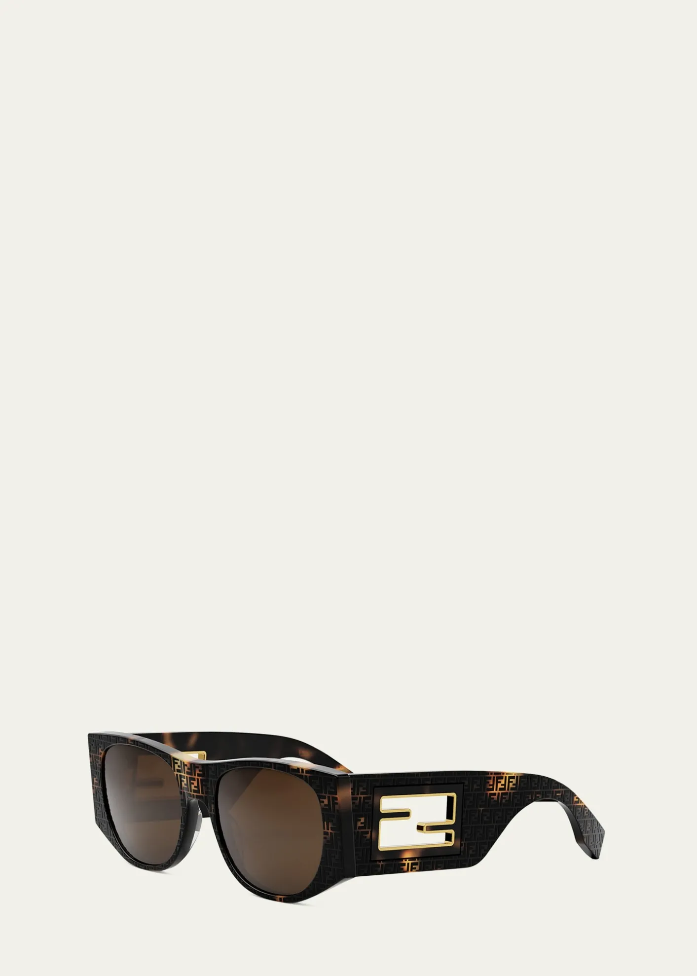 FendiBaguette Logo Acetate Oval Sunglasses