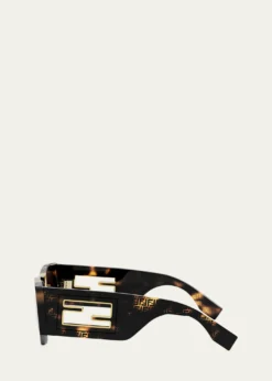 FendiBaguette Logo Acetate Oval Sunglasses