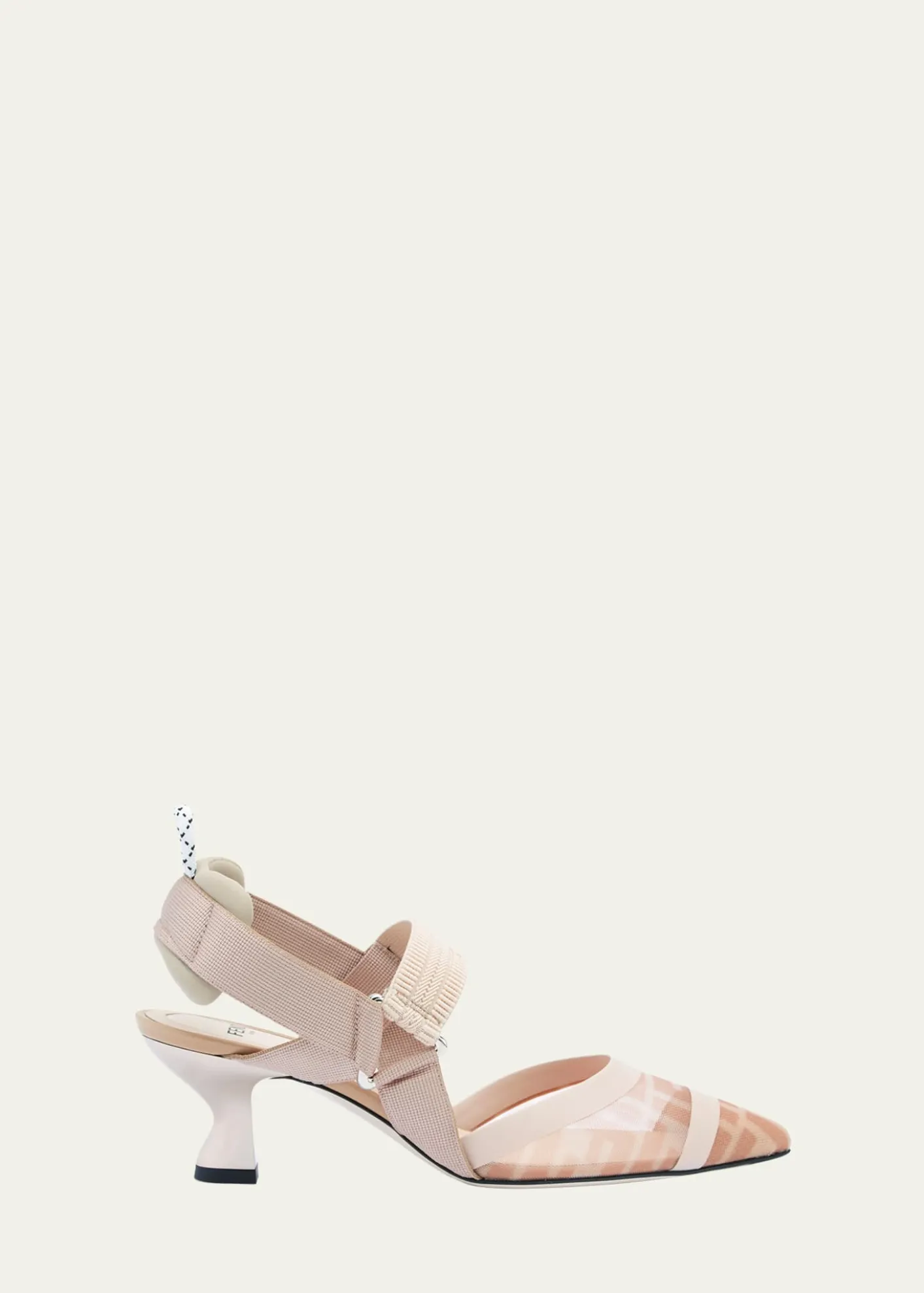 FendiColibri 55mm FF Mesh Slingback Pumps
