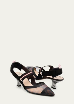 FendiColibri Runway Mesh FF Slingback Pumps