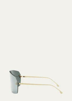 FendiCrystal FF Metal Shield Sunglasses
