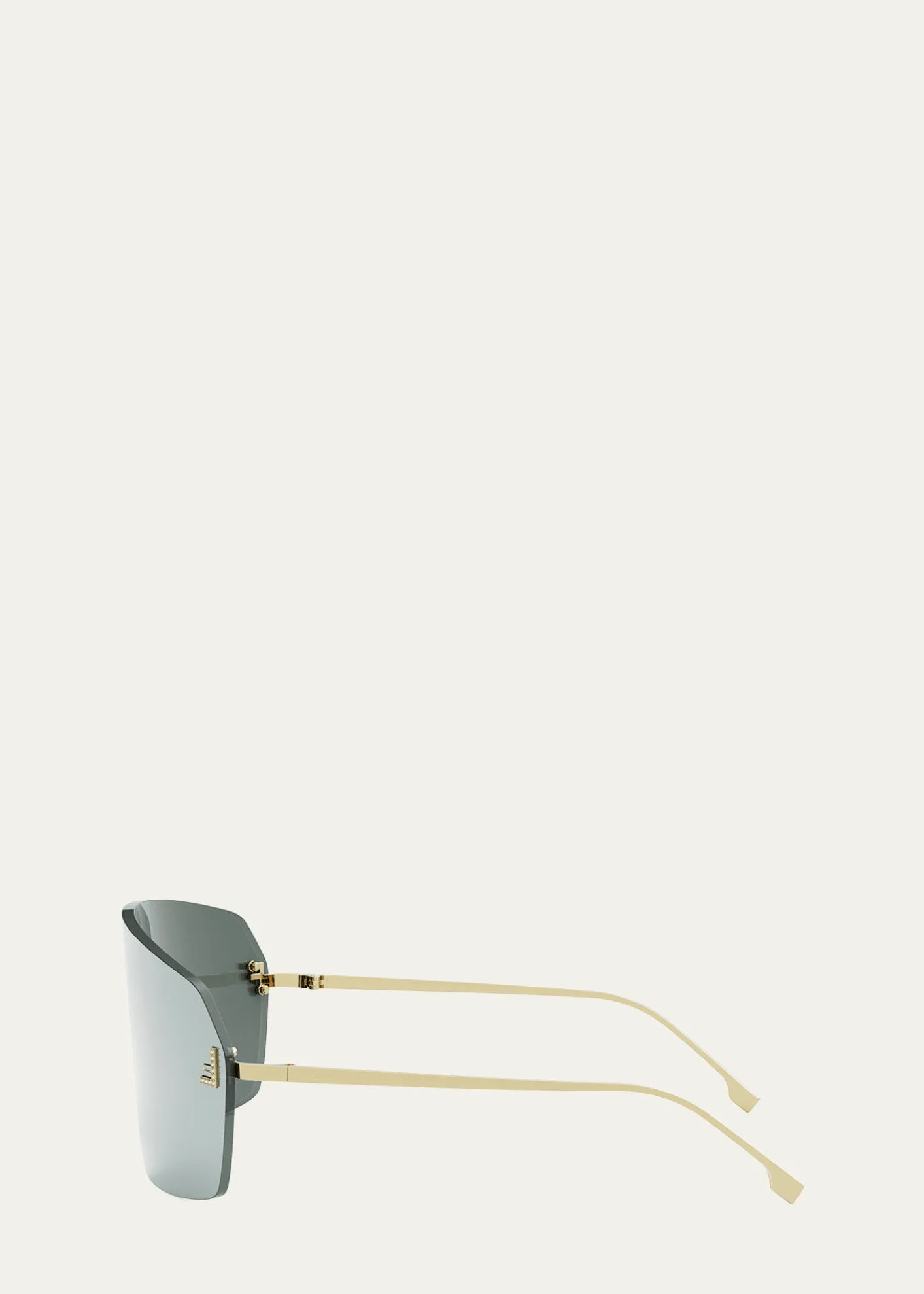 FendiCrystal FF Metal Shield Sunglasses