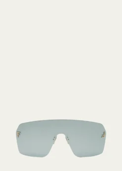 FendiCrystal FF Metal Shield Sunglasses