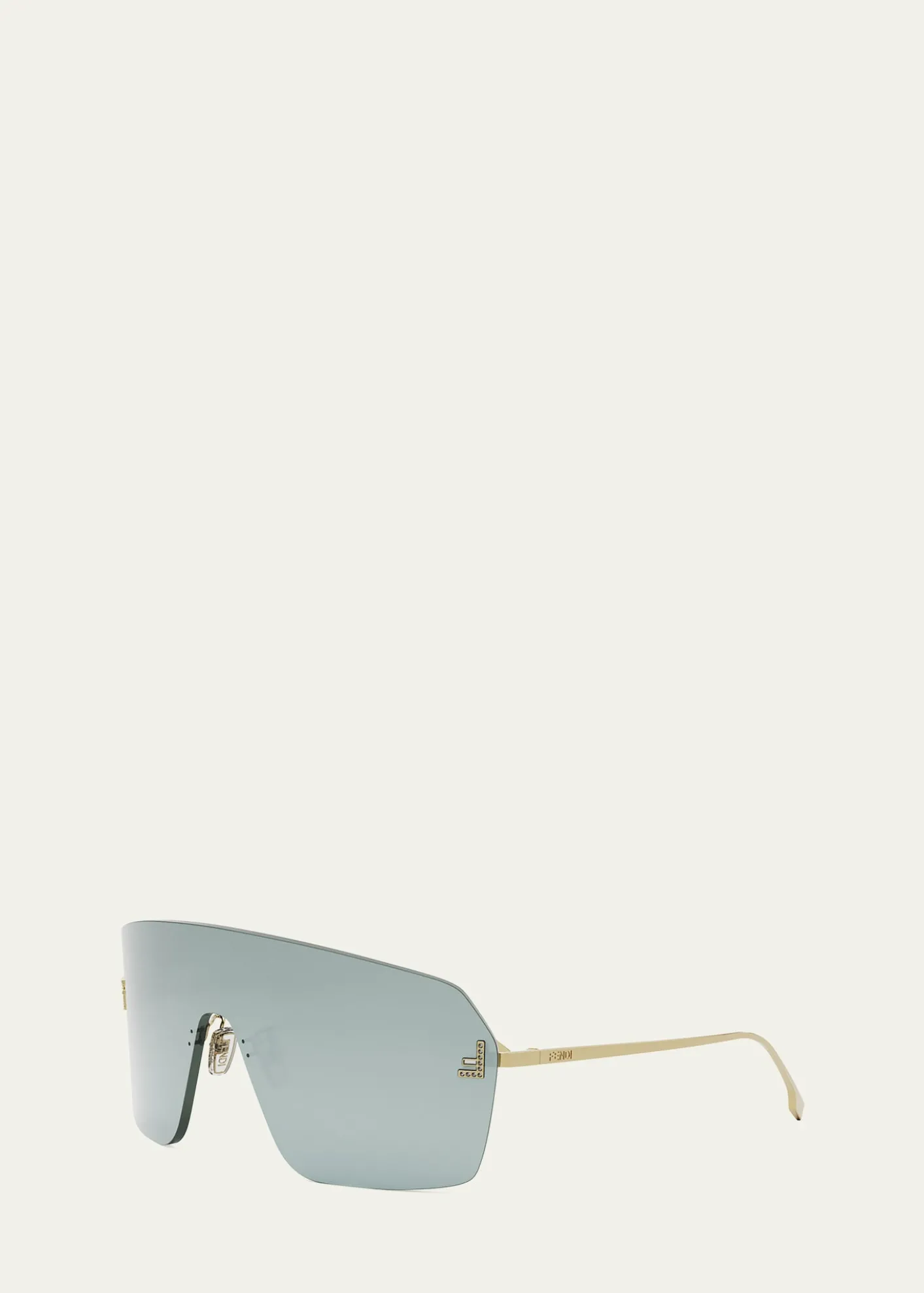 FendiCrystal FF Metal Shield Sunglasses