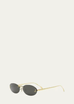 FendiEmbellished FF Oval Metal Sunglasses