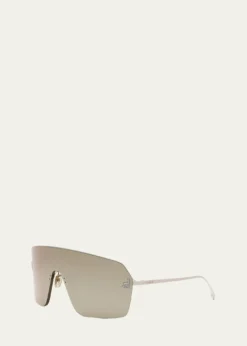 FendiEmbellished Rimless Shield Sunglasses