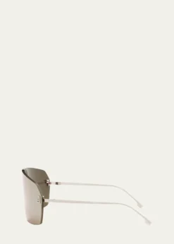 FendiEmbellished Rimless Shield Sunglasses