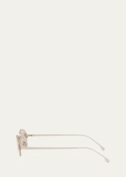 FendiEmbellished FF Oval Metal Sunglasses