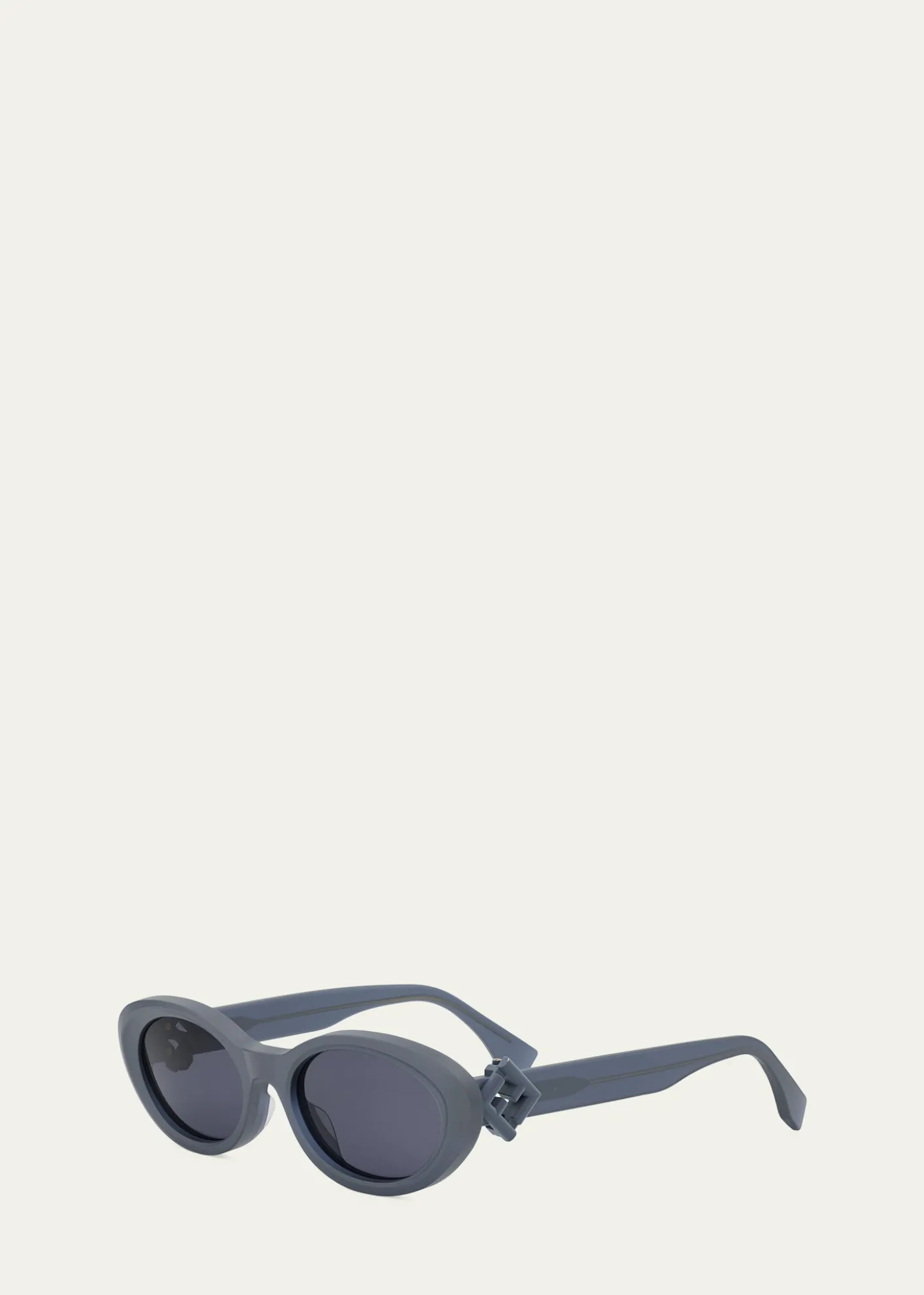 FendiFendi Diamond Black Acetate Oval Sunglasses