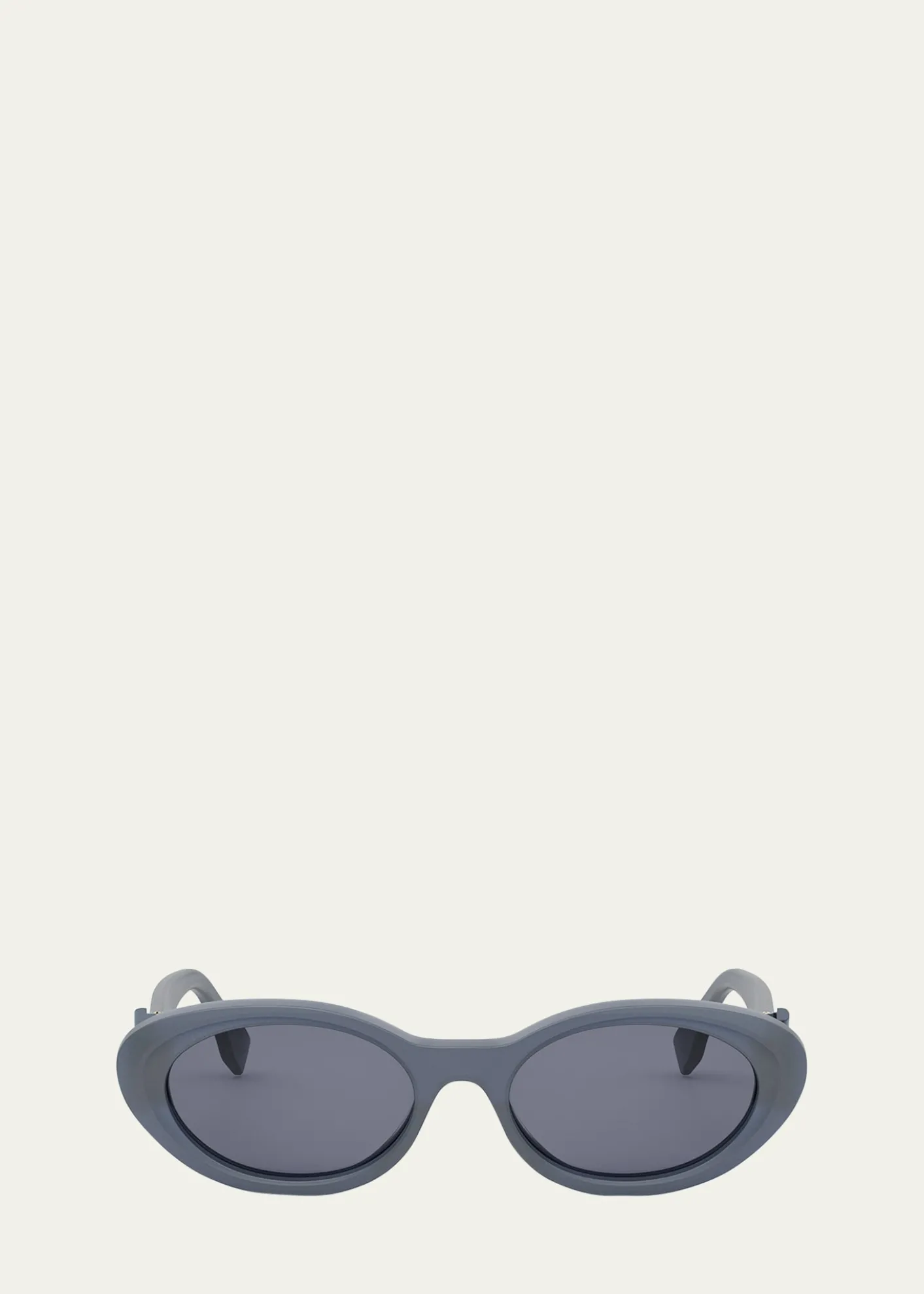 FendiFendi Diamond Black Acetate Oval Sunglasses