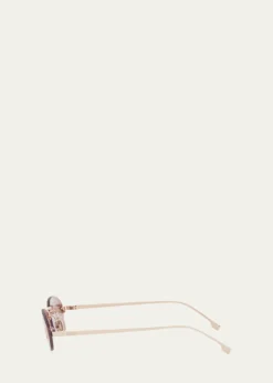 FendiFF Crystal Metal Oval Sunglasses