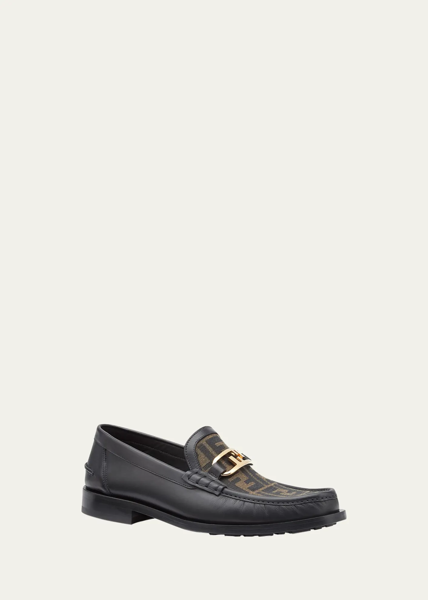 FendiMen's FF O'Lock Leather Loafers