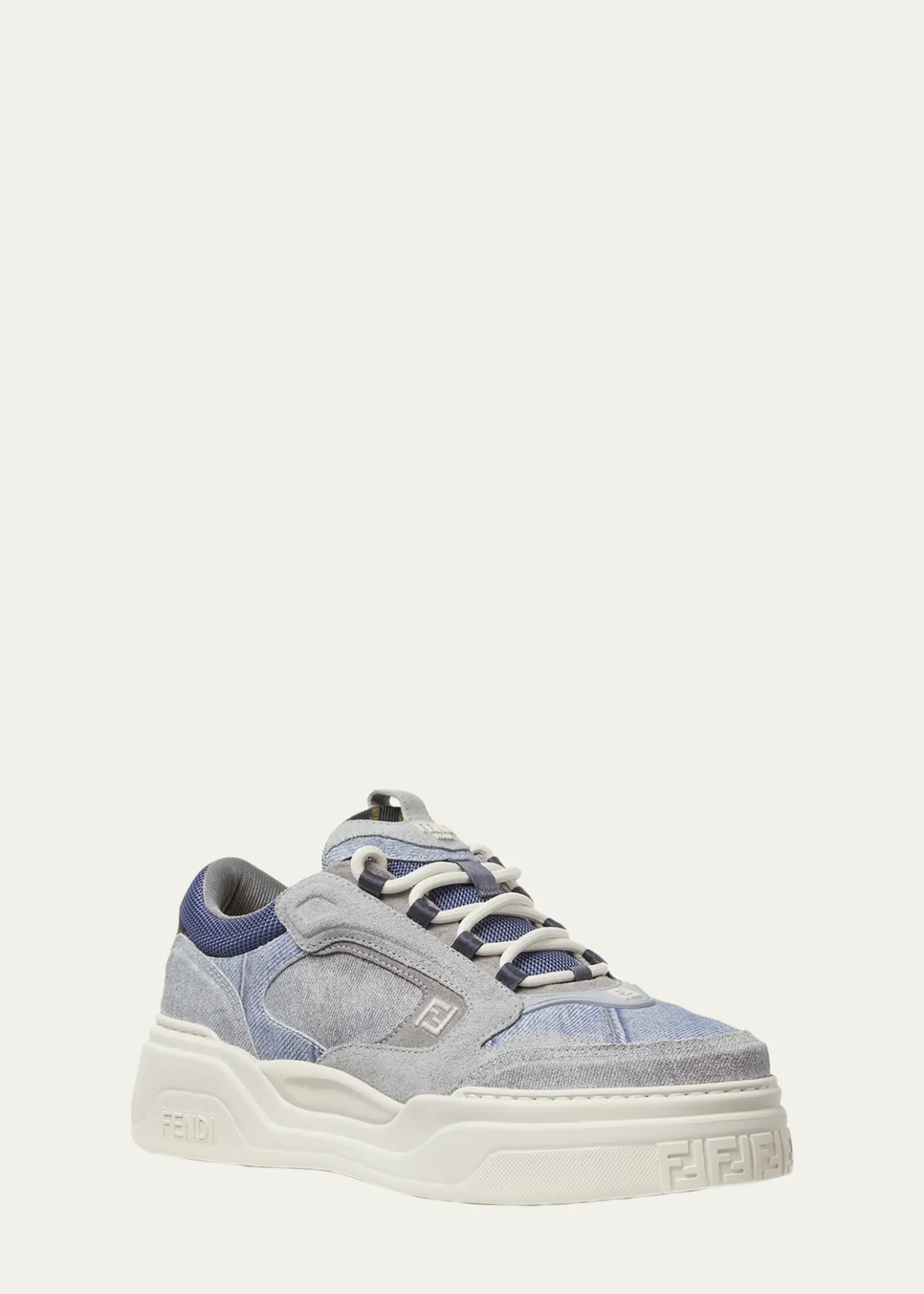 FendiMen's Force Denim Chunky Low-Top Sneakers