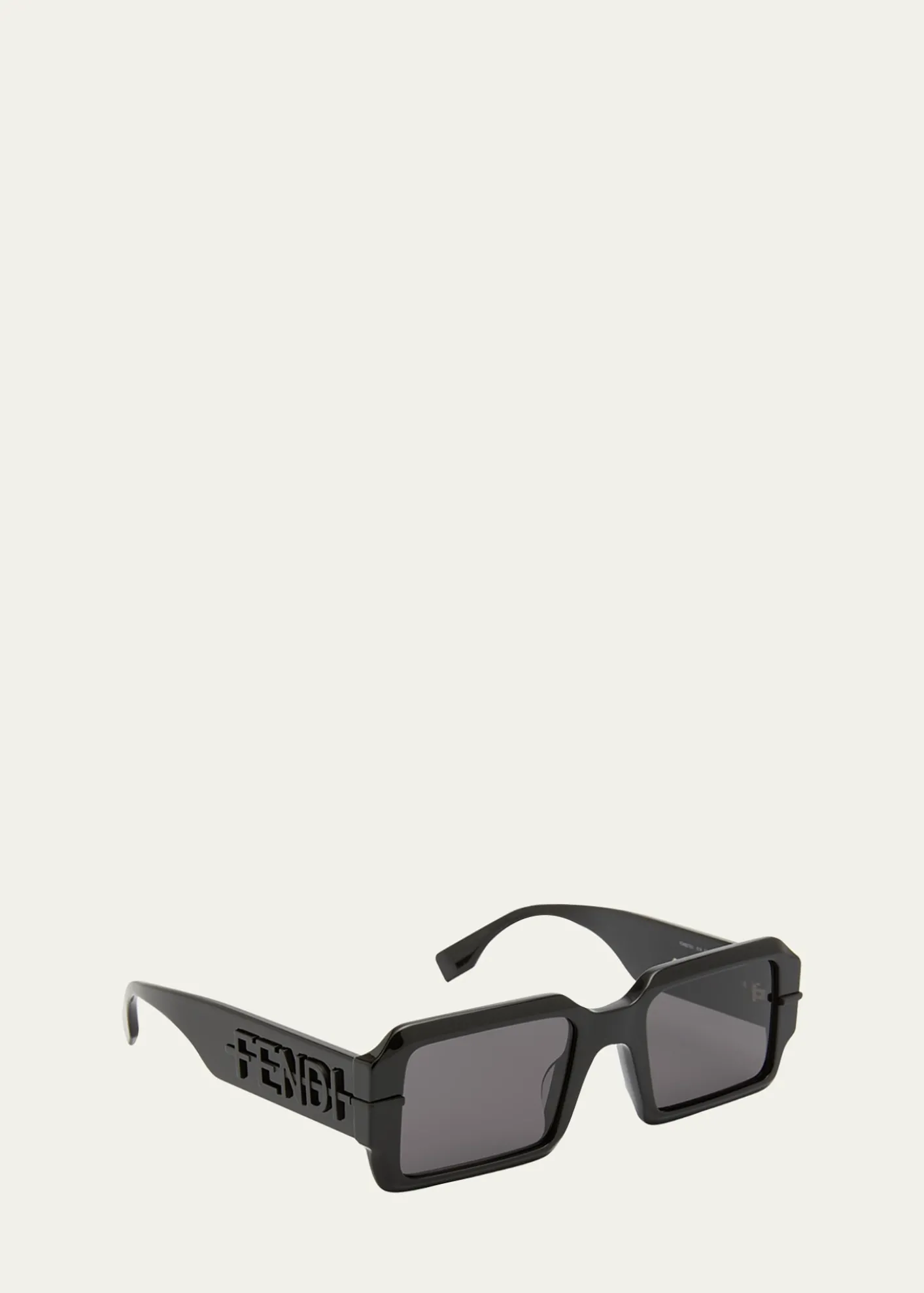 FendiMen's Raised Logo Rectangle Sunglasses