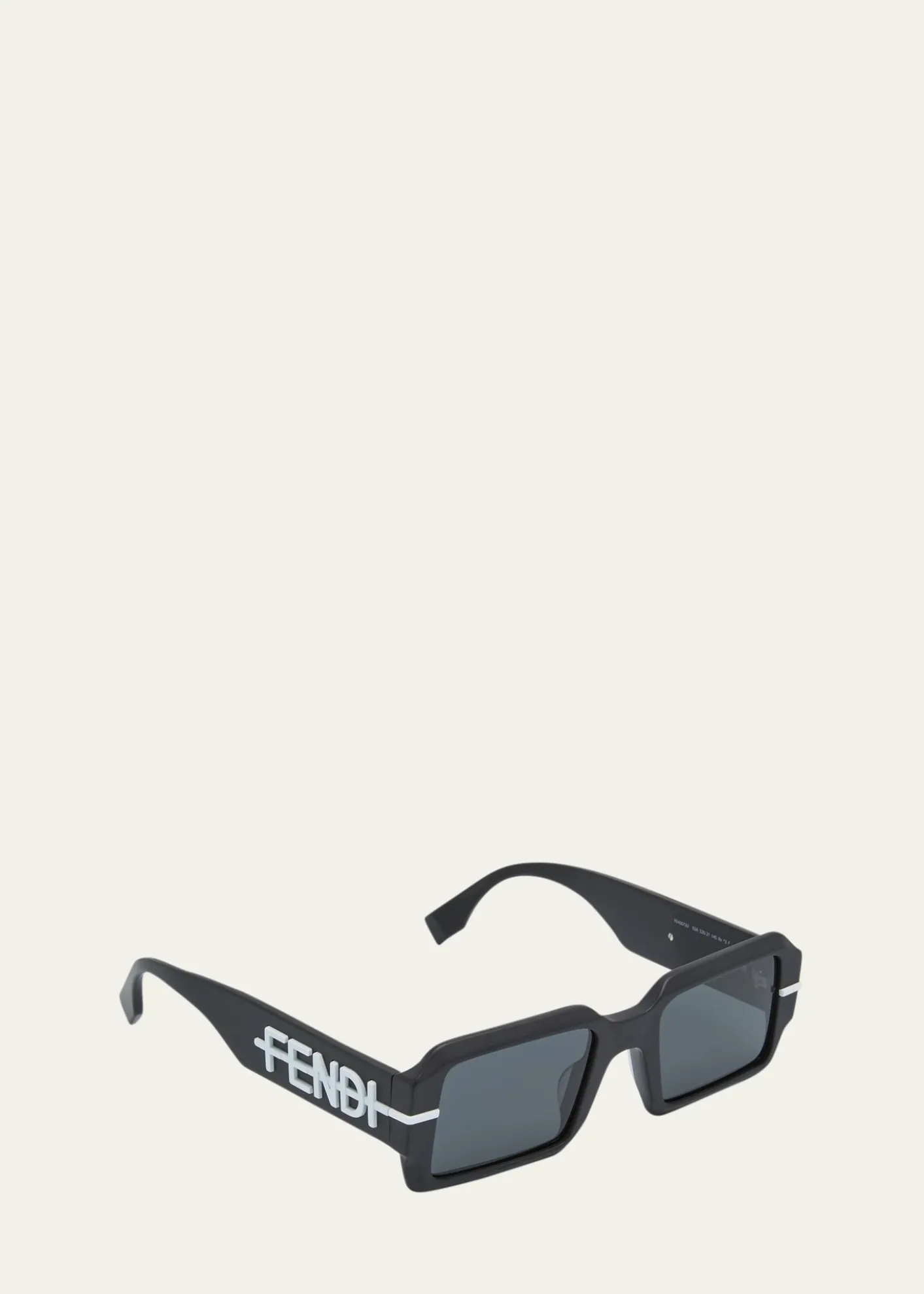 FendiMen's Raised Logo Rectangle Sunglasses