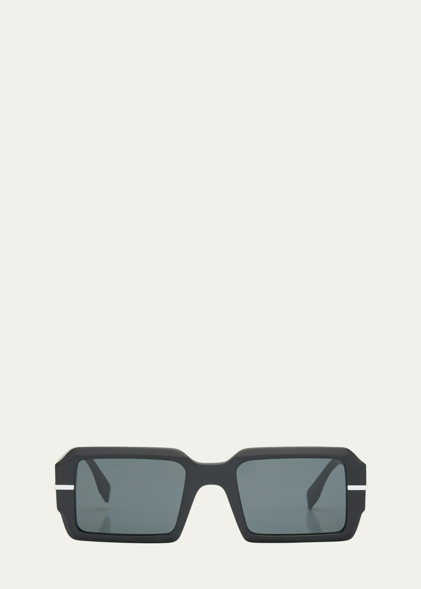 FendiMen's Raised Logo Rectangle Sunglasses