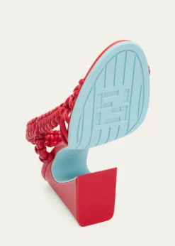 Fendi95mm Arco Leather Asymmetric Sandals