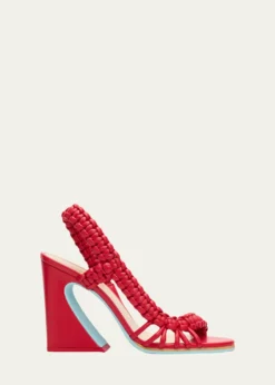 Fendi95mm Arco Leather Asymmetric Sandals