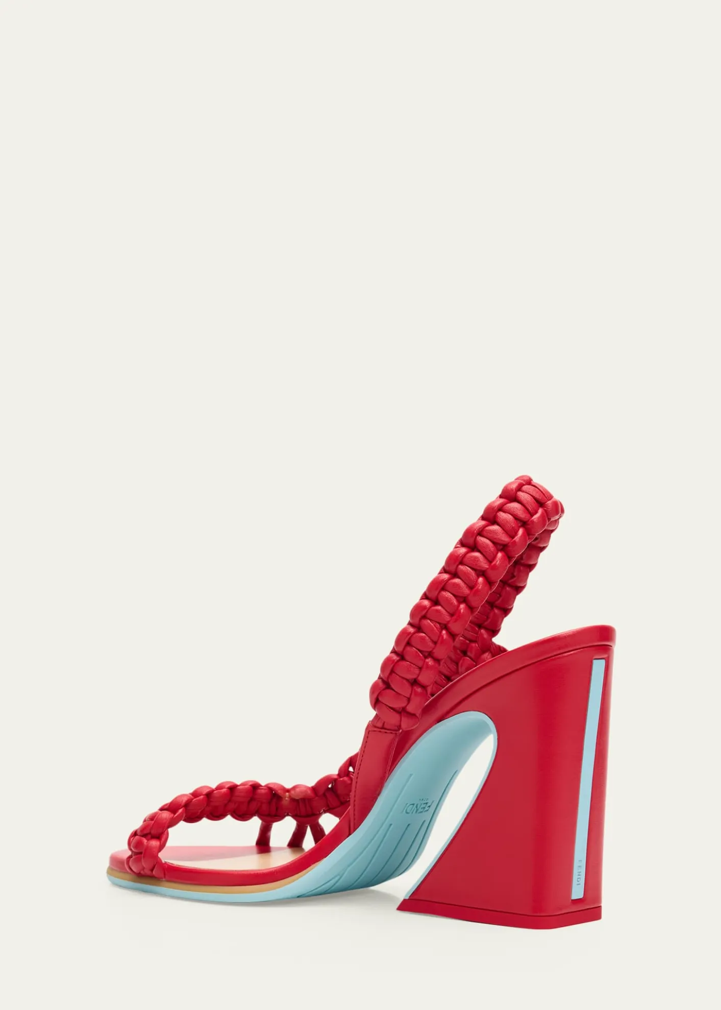 Fendi95mm Arco Leather Asymmetric Sandals