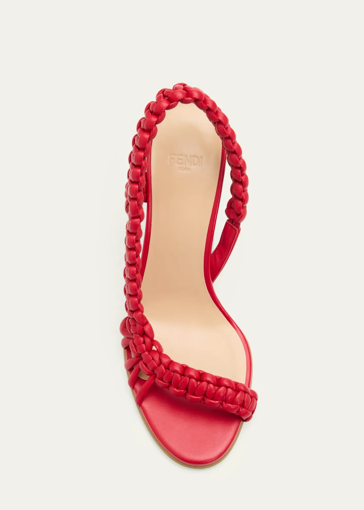 Fendi95mm Arco Leather Asymmetric Sandals