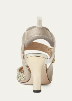 Fendi85mm Colibri Embellished Mesh Slingback Pumps