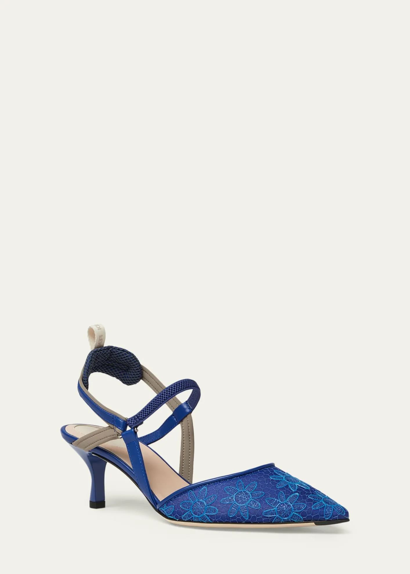 Fendi55mm Colibri Floral Lace Slingback Pumps