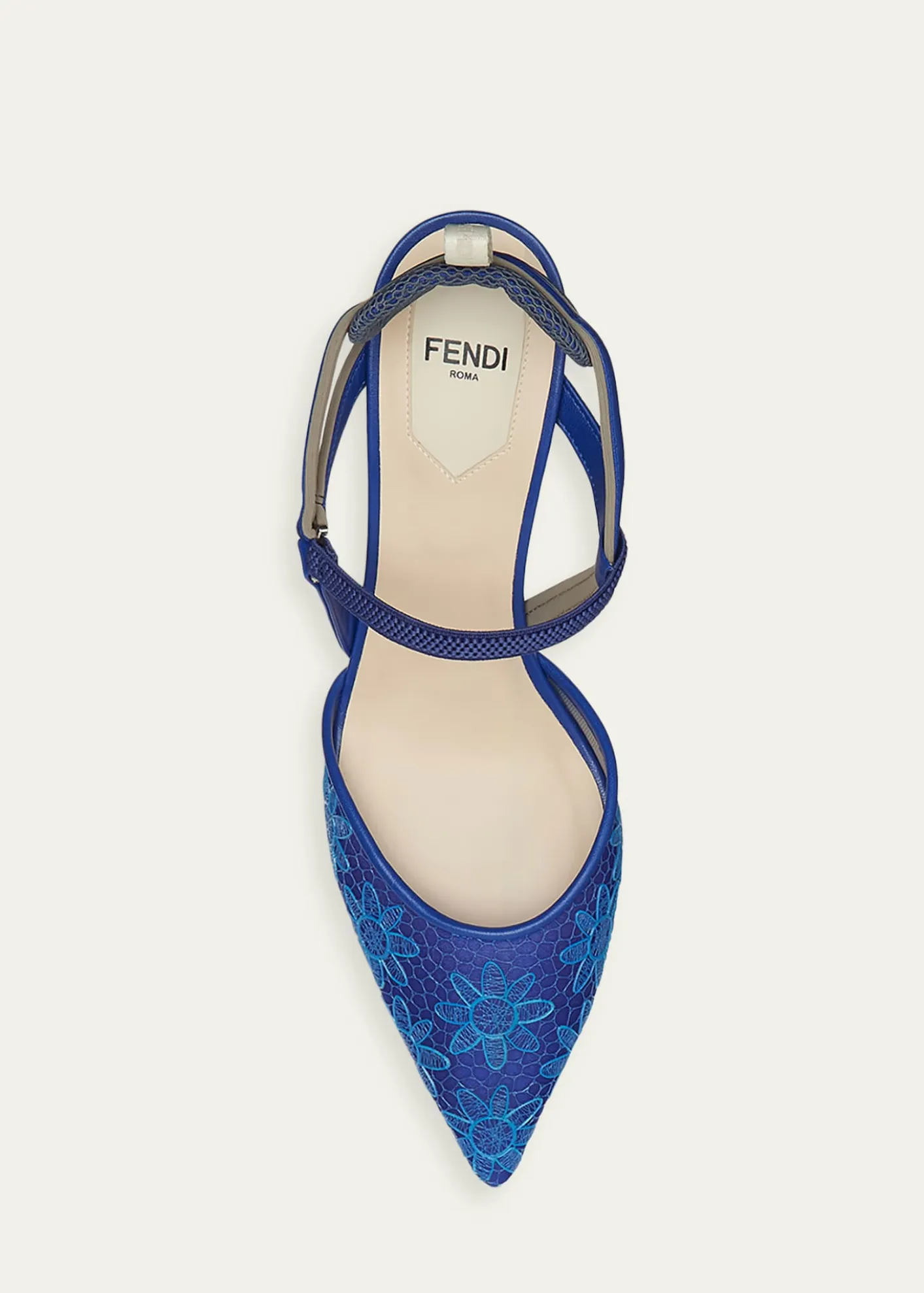 Fendi55mm Colibri Floral Lace Slingback Pumps
