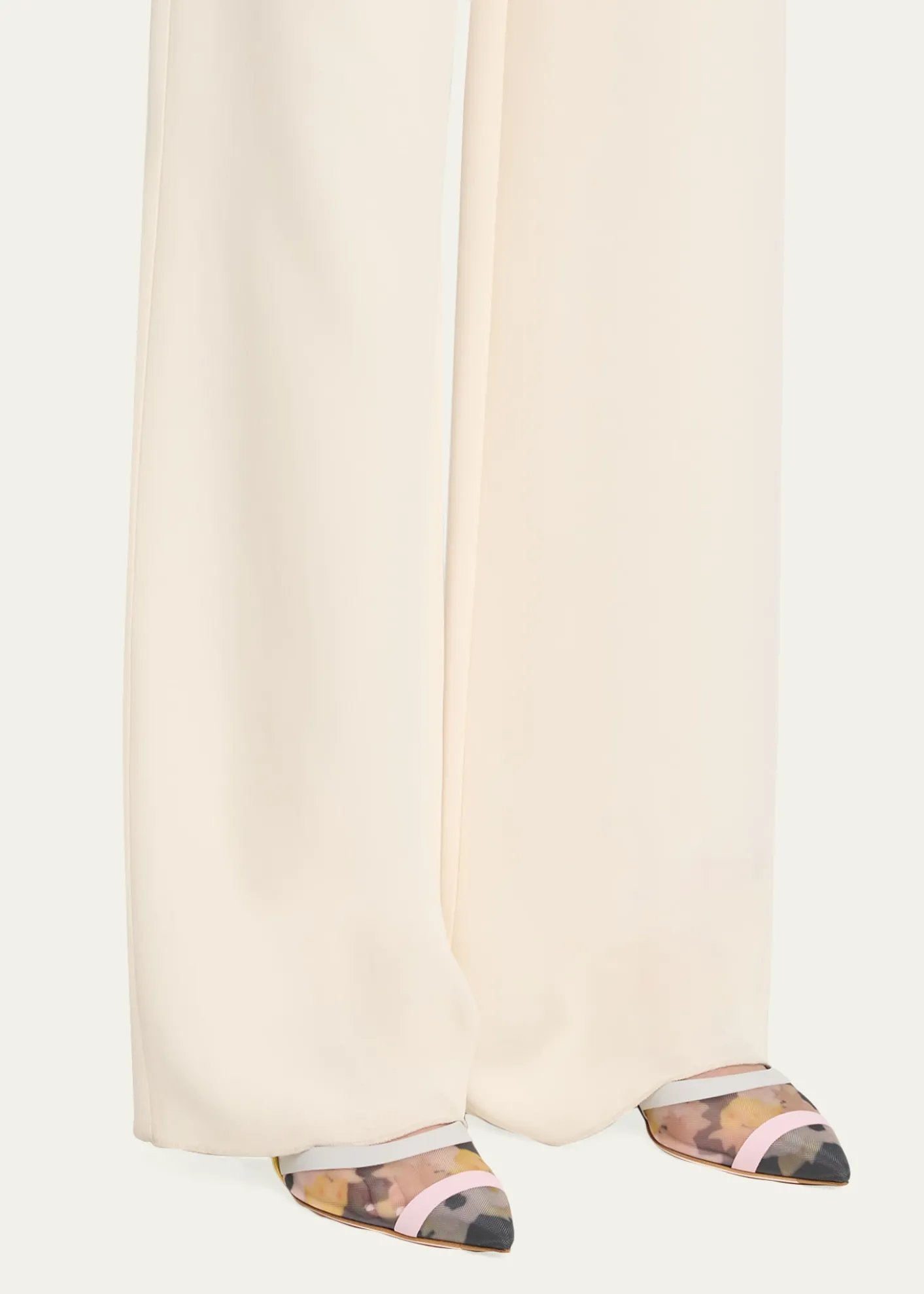 Fendi55mm Colibri Floral Mesh Slingback Pumps