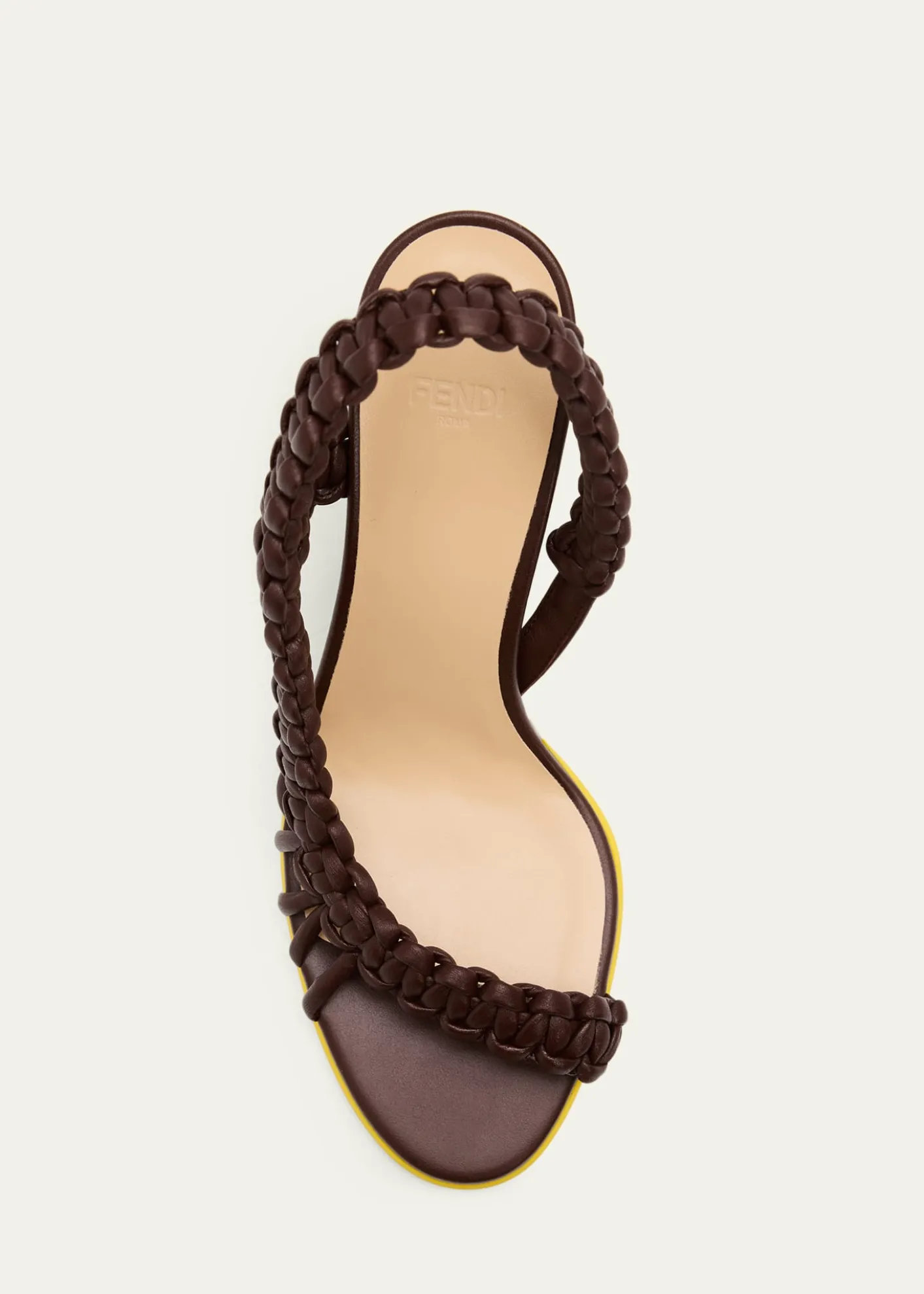 Fendi95mm Fendi Arco Asymmetric Braided Leather Sandals