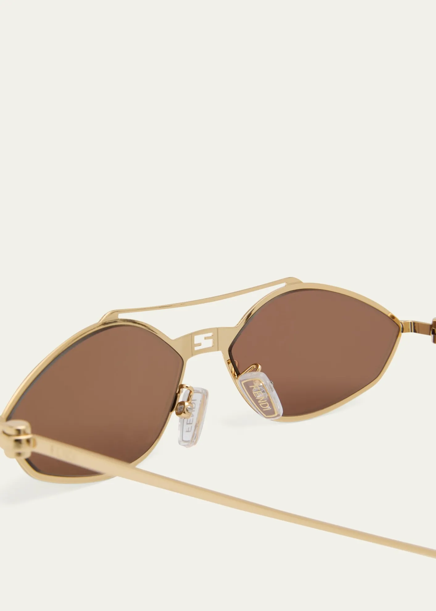 FendiRimless Geometric Metal Aviator Sunglasses