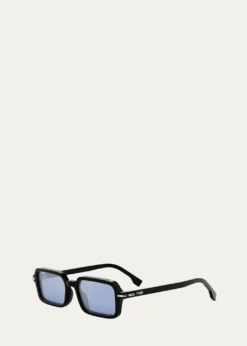 FendiSelleria Acetate Rectangular Sunglasses