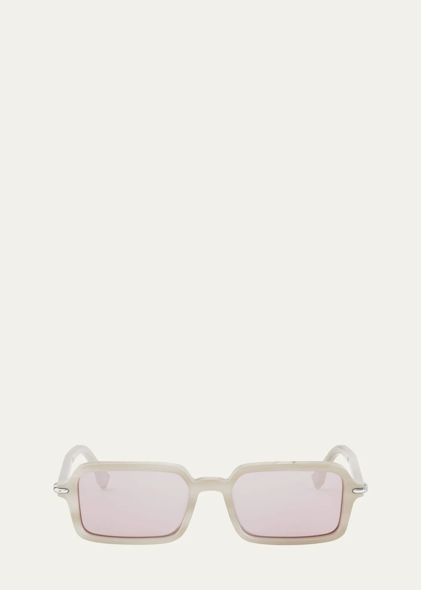 FendiSelleria Acetate Rectangular Sunglasses