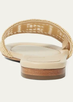FendiSunshine FF Raffia Leather Slide Sandals