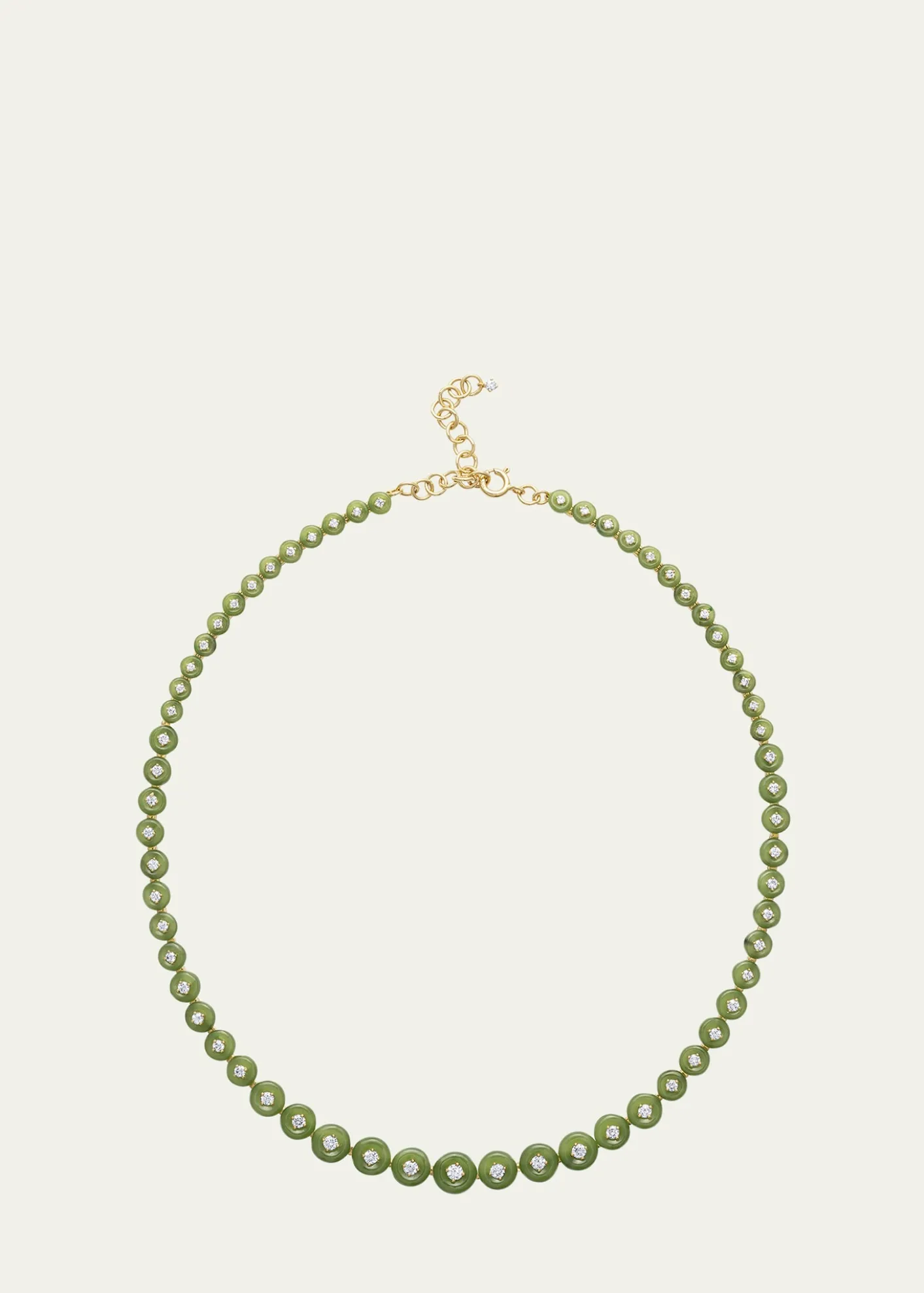 Fernando Jorge18K Yellow Gold Surrounding Small Necklace with Diamonds and Jade