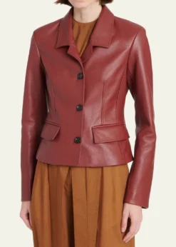 FerragamoCervo Single-Breasted Leather Jacket