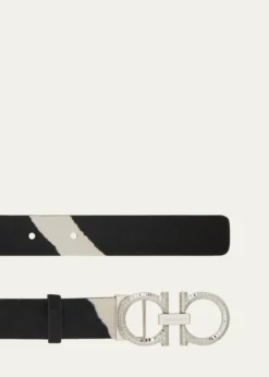 FerragamoDonna Pony Hair Double Gancini Belt