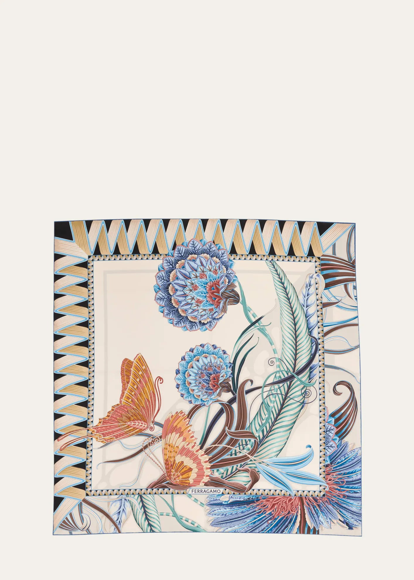 FerragamoFloral-Print Silk Square Scarf