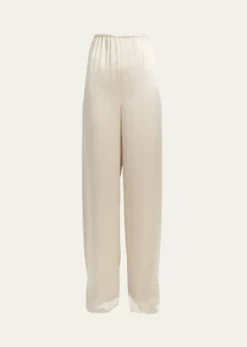 FerragamoFluid Wide-Leg Viscose-Satin Pants