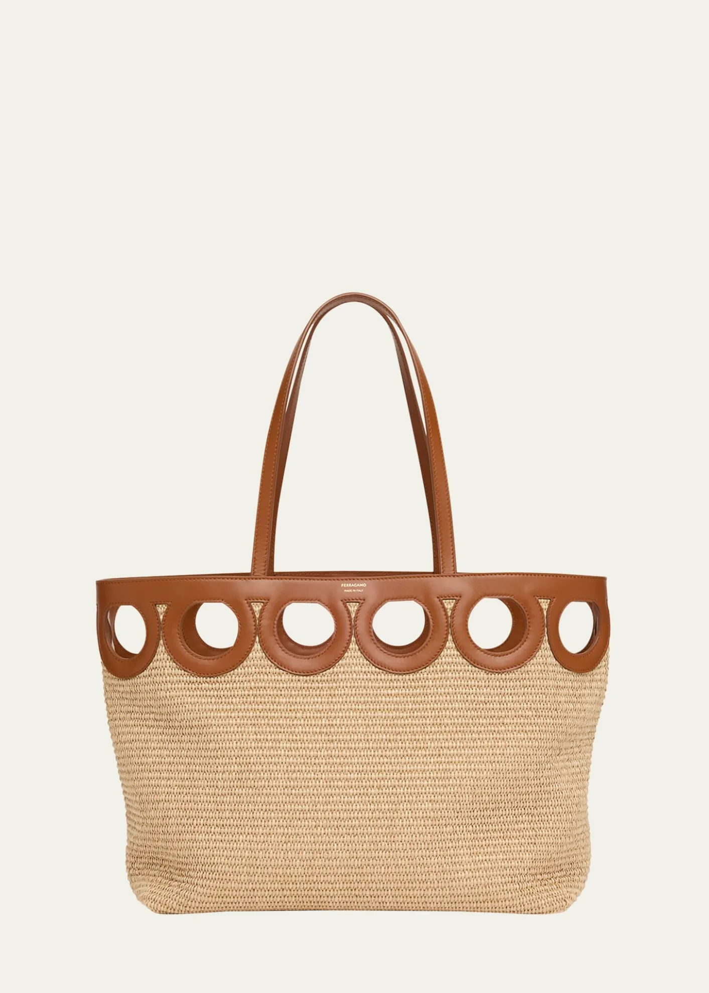 FerragamoGancini Frame Raffia Tote Bag