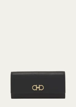 FerragamoGancino Flap Leather Wallet on Chain