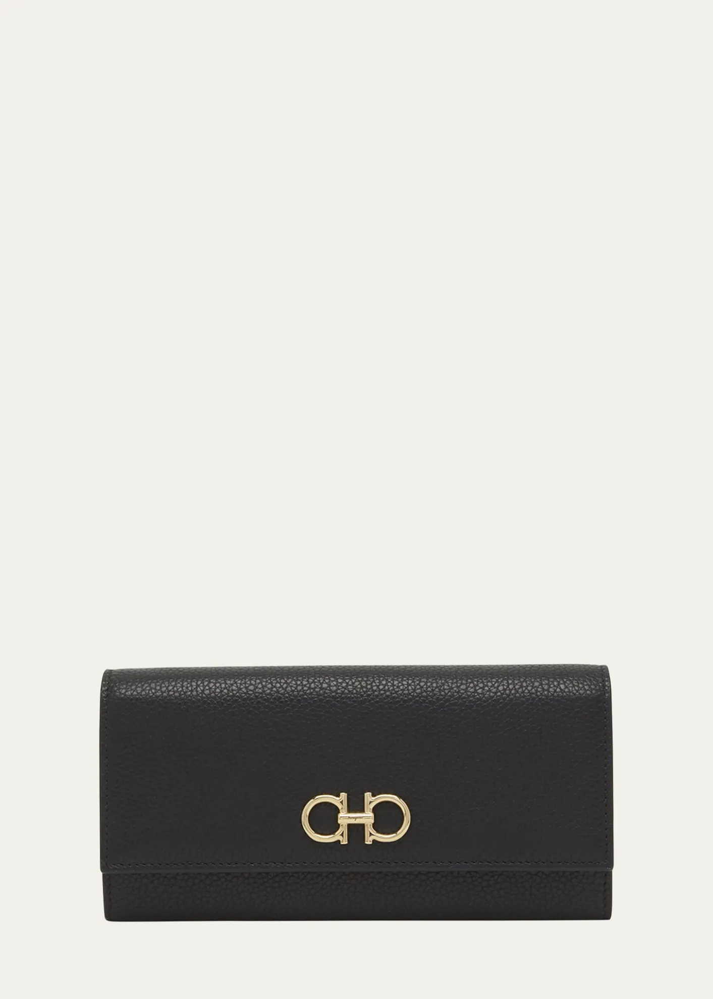FerragamoGancino Flap Leather Wallet on Chain