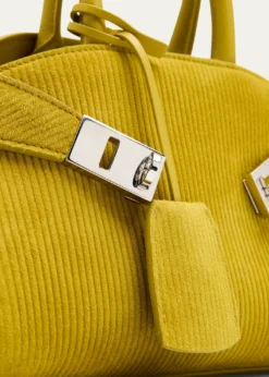 FerragamoHug Medium Suede Corduroy Top-Handle Bag