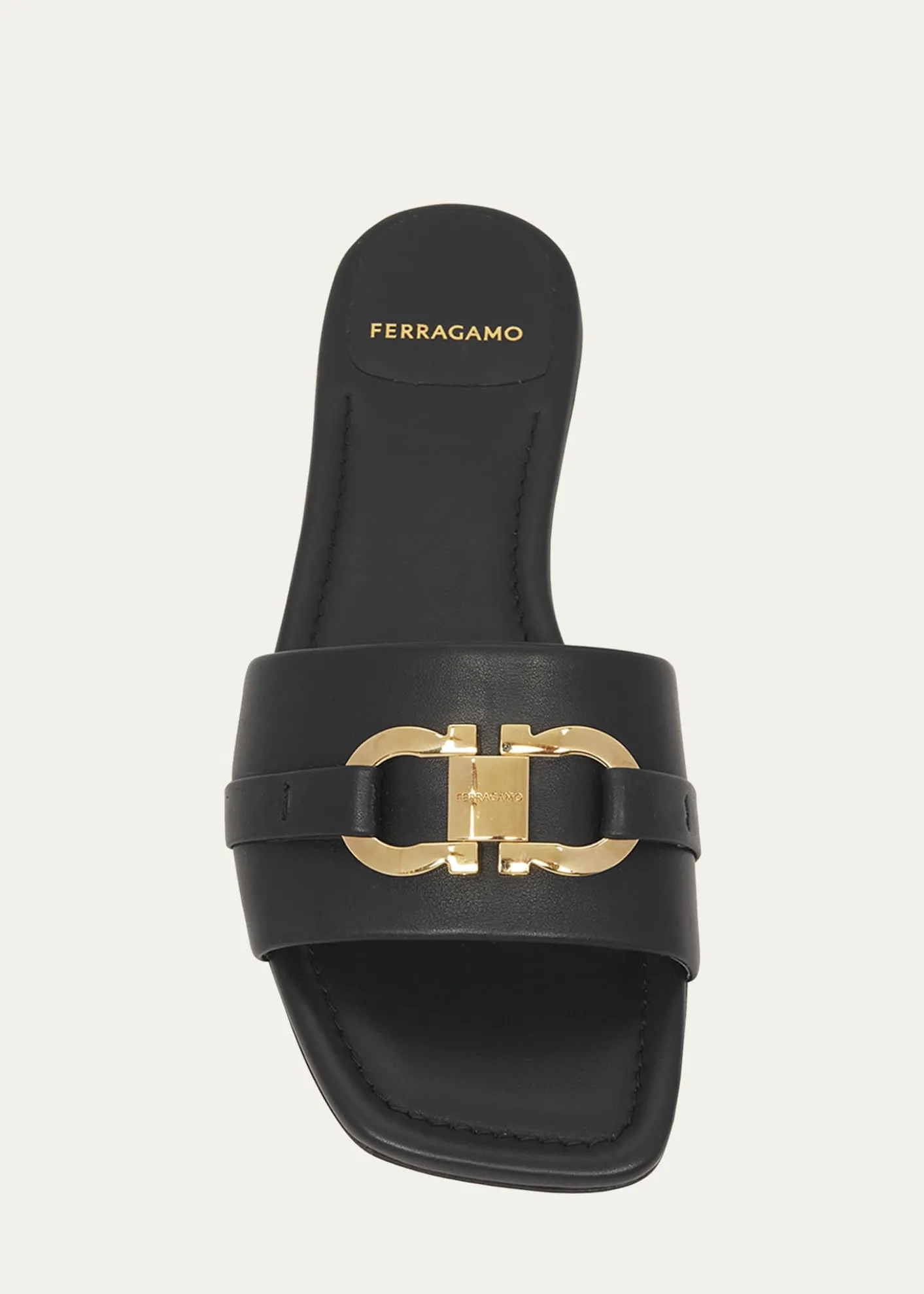 FerragamoLeah Gancini Bit Leather Slide Sandals