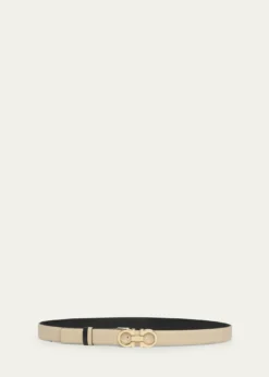 FerragamoMediterranean Gancini Leather Skinny Belt