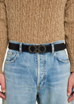 FerragamoMen's Double Adjustable Leather Gancini Belt