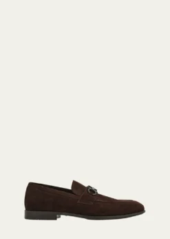 FerragamoMen's Foster Textured Suede Gancini Bit Loafers